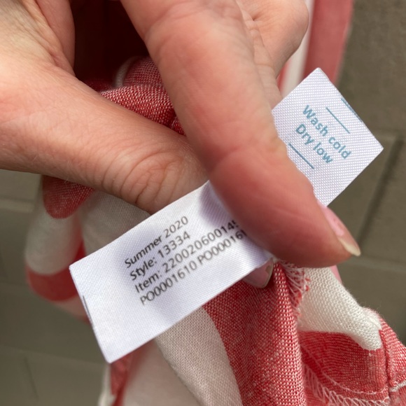 MARINE LAYER NWOT Frances Red & White Striped Linen Wrap Dress - Picture 7 of 10